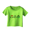 Christmas Penguins See No Evil Hear No Evil Speak No Evil Infant T-Shirt-Infant T-Shirt-TooLoud-Lime-Green-06-Months-Davson Sales