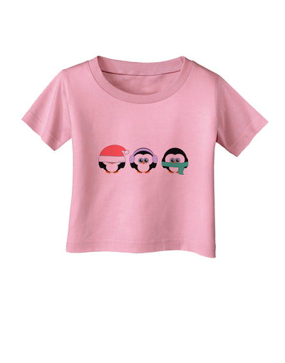 Christmas Penguins See No Evil Hear No Evil Speak No Evil Infant T-Shirt-Infant T-Shirt-TooLoud-Candy-Pink-06-Months-Davson Sales