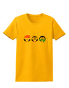 Christmas Penguins See No Evil Hear No Evil Speak No Evil Womens T-Shirt-Womens T-Shirt-TooLoud-Gold-X-Small-Davson Sales