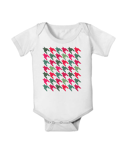 Christmas Red and Green Houndstooth Baby Romper Bodysuit-Baby Romper-TooLoud-White-06-Months-Davson Sales