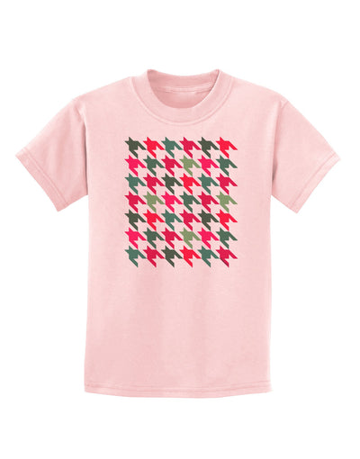 Christmas Red and Green Houndstooth Childrens T-Shirt-Childrens T-Shirt-TooLoud-PalePink-X-Small-Davson Sales