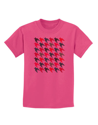 Christmas Red and Green Houndstooth Childrens T-Shirt-Childrens T-Shirt-TooLoud-Sangria-X-Small-Davson Sales