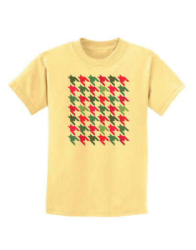 Christmas Red and Green Houndstooth Childrens T-Shirt-Childrens T-Shirt-TooLoud-Daffodil-Yellow-X-Small-Davson Sales