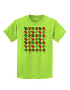 Christmas Red and Green Houndstooth Childrens T-Shirt-Childrens T-Shirt-TooLoud-Lime-Green-X-Small-Davson Sales