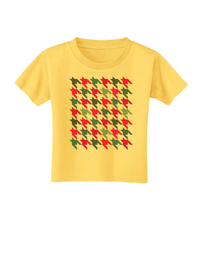 Christmas Red and Green Houndstooth Toddler T-Shirt-Toddler T-Shirt-TooLoud-Yellow-2T-Davson Sales