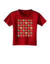 Christmas Red and Green Houndstooth Toddler T-Shirt Dark-Toddler T-Shirt-TooLoud-Red-2T-Davson Sales