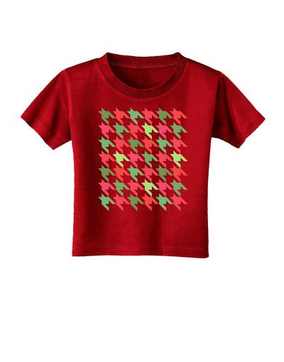 Christmas Red and Green Houndstooth Toddler T-Shirt Dark-Toddler T-Shirt-TooLoud-Red-2T-Davson Sales