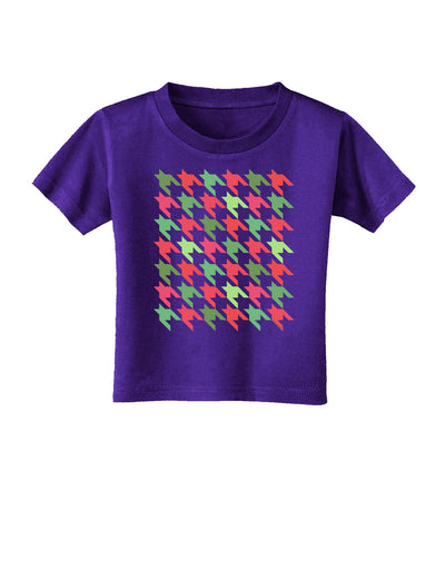 Christmas Red and Green Houndstooth Toddler T-Shirt Dark-Toddler T-Shirt-TooLoud-Purple-2T-Davson Sales