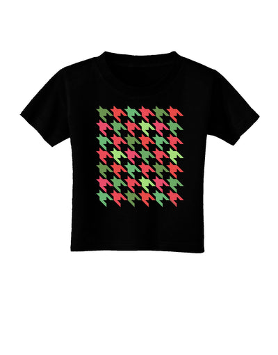 Christmas Red and Green Houndstooth Toddler T-Shirt Dark-Toddler T-Shirt-TooLoud-Black-2T-Davson Sales