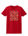 Christmas Red and Green Houndstooth Womens Dark T-Shirt-TooLoud-Red-X-Small-Davson Sales