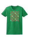 Christmas Red and Green Houndstooth Womens Dark T-Shirt-TooLoud-Kelly-Green-X-Small-Davson Sales