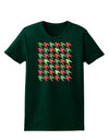 Christmas Red and Green Houndstooth Womens Dark T-Shirt-TooLoud-Forest-Green-Small-Davson Sales