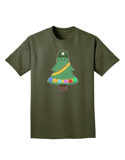 Christmas Tree Armed Design Adult Dark T-Shirt-Mens T-Shirt-TooLoud-Military-Green-Small-Davson Sales