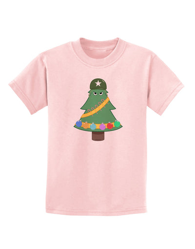 Christmas Tree Armed Design Childrens T-Shirt-Childrens T-Shirt-TooLoud-PalePink-X-Small-Davson Sales