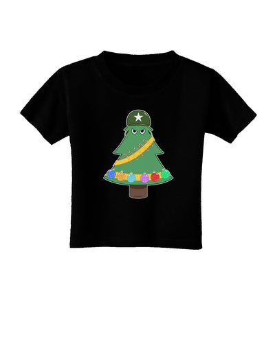 Christmas Tree Armed Design Toddler T-Shirt Dark-Toddler T-Shirt-TooLoud-Black-2T-Davson Sales