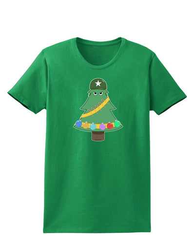 Christmas Tree Armed Design Womens Dark T-Shirt-Womens T-Shirt-TooLoud-Kelly-Green-X-Small-Davson Sales