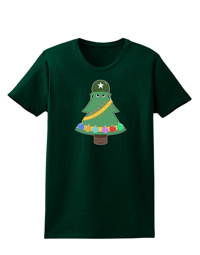 Christmas Tree Armed Design Womens Dark T-Shirt-Womens T-Shirt-TooLoud-Forest-Green-Small-Davson Sales