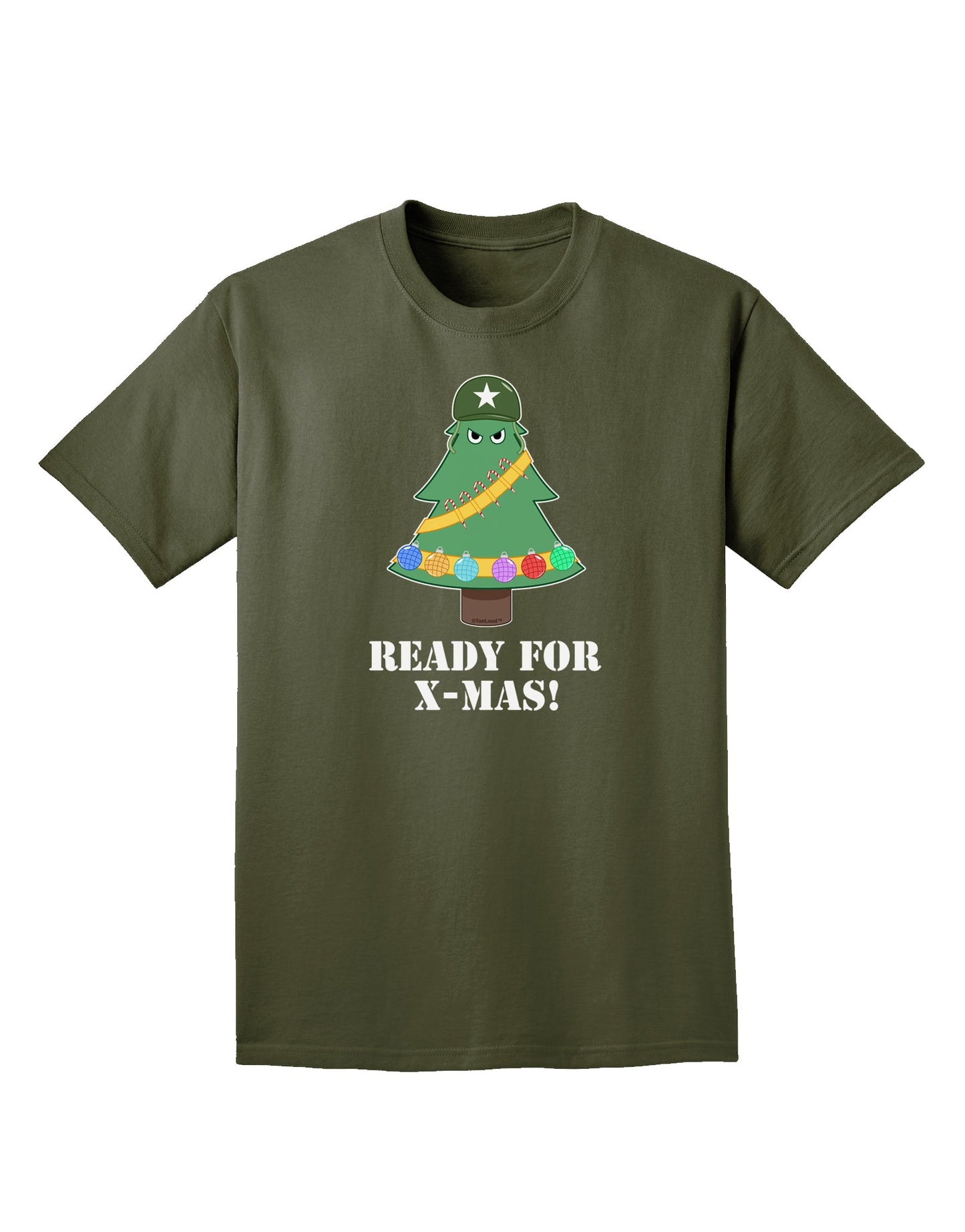 Christmas Tree - Ready for X-Mas Adult Dark T-Shirt-Mens T-Shirt-TooLoud-Military-Green-Small-Davson Sales