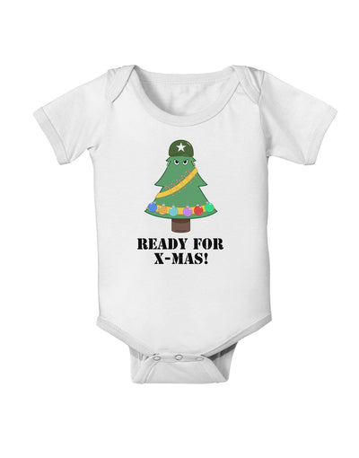 Christmas Tree - Ready for X-Mas Baby Romper Bodysuit-Baby Romper-TooLoud-White-06-Months-Davson Sales