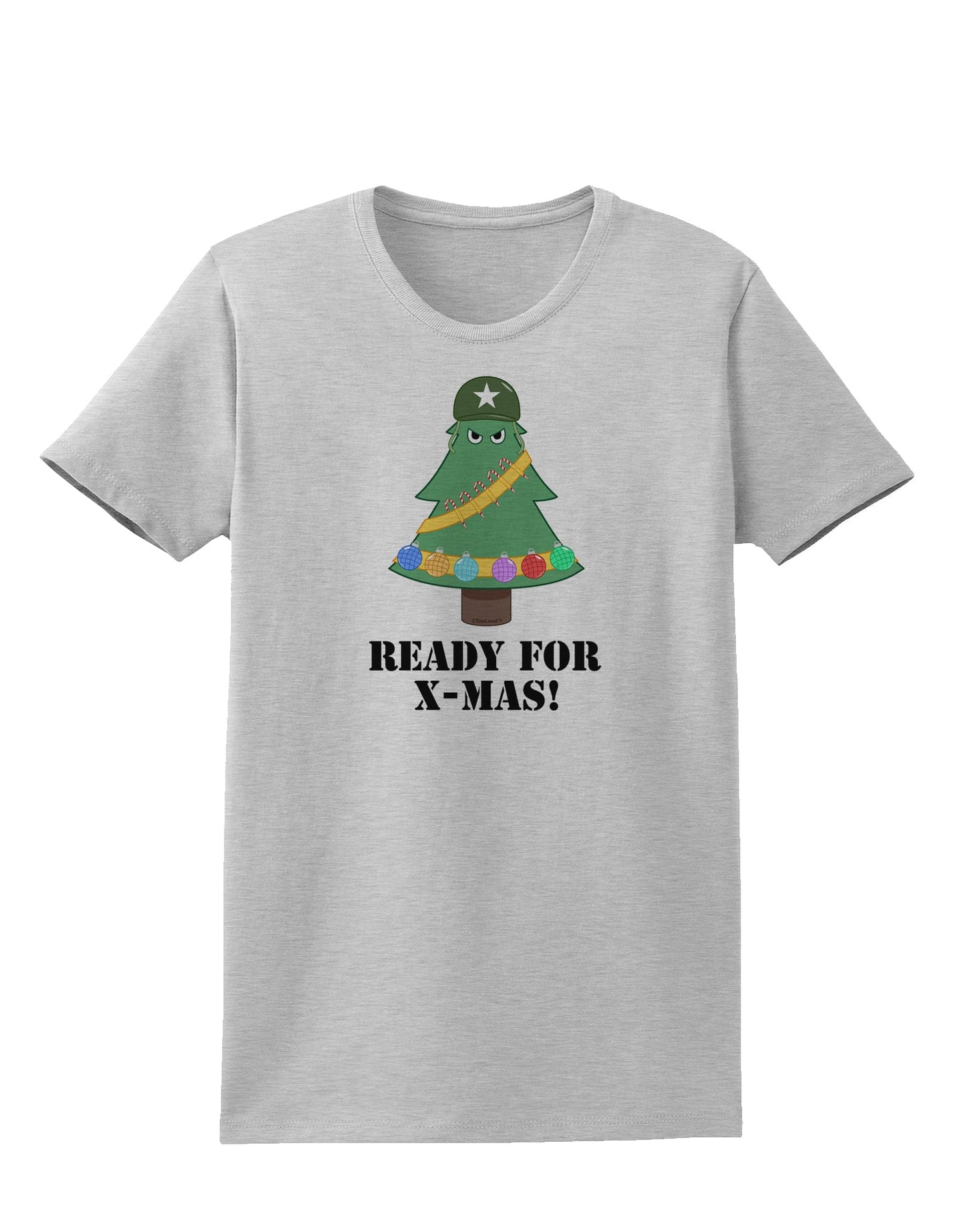 Christmas Tree - Ready for X-Mas Womens T-Shirt-Womens T-Shirt-TooLoud-AshGray-X-Small-Davson Sales