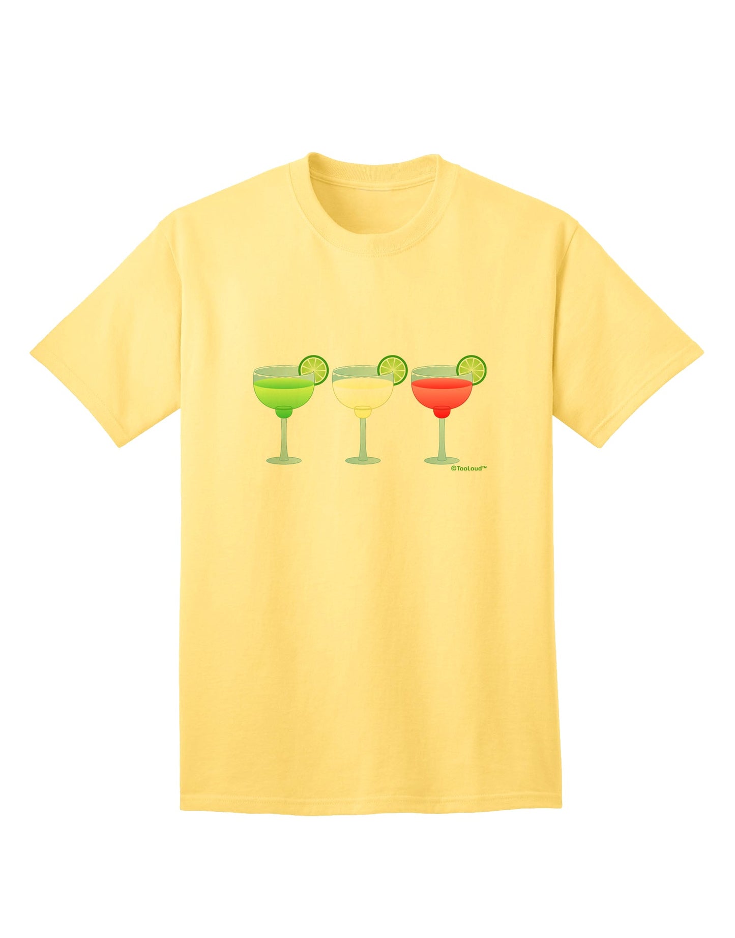 Cinco de Mayo Adult T-Shirt: Margaritas in Vibrant Mexican Flag Colors by TooLoud-Mens T-shirts-TooLoud-Yellow-Small-Davson Sales