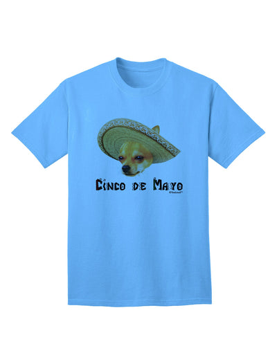 Cinco de Mayo Adult T-Shirt featuring a Chihuahua Dog wearing a Sombrero - Exclusively by TooLoud-Mens T-shirts-TooLoud-Aquatic-Blue-Small-Davson Sales