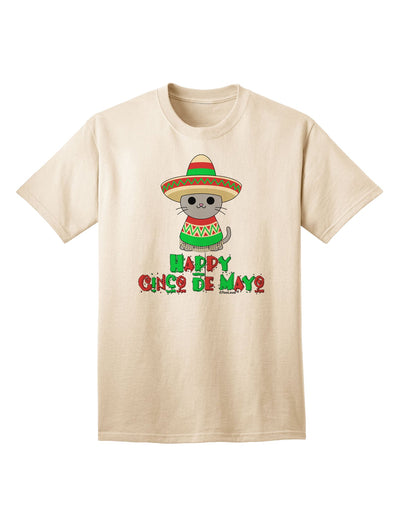 Cinco de Mayo Cat Adult T-Shirt - A Festive Addition to Your Wardrobe by TooLoud-Mens T-shirts-TooLoud-Natural-Small-Davson Sales