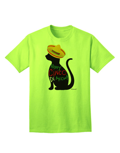 Cinco de Mayo Cat Adult T-Shirt by TooLoud - Celebrate in Style-Mens T-shirts-TooLoud-Neon-Green-Small-Davson Sales