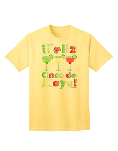 Cinco de Mayo Celebration: Margaritas - Mexican Flag Colors - Adult T-Shirt by TooLoud-Mens T-shirts-TooLoud-Yellow-Small-Davson Sales