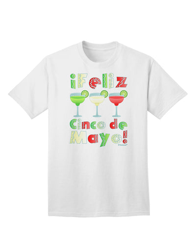 Cinco de Mayo Celebration: Margaritas - Mexican Flag Colors - Adult T-Shirt by TooLoud-Mens T-shirts-TooLoud-White-Small-Davson Sales