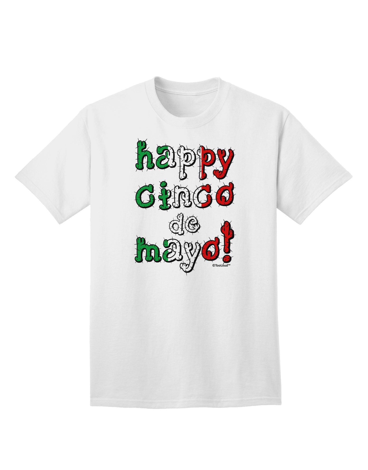 Cinco de Mayo Celebration: Stylish Cactus Design Adult T-Shirt by TooLoud-Mens T-shirts-TooLoud-White-Small-Davson Sales