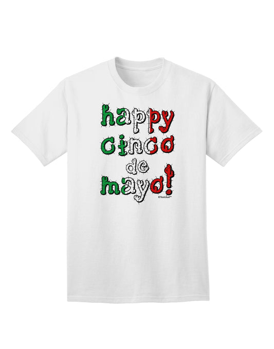 Cinco de Mayo Celebration: Stylish Cactus Design Adult T-Shirt by TooLoud-Mens T-shirts-TooLoud-White-Small-Davson Sales