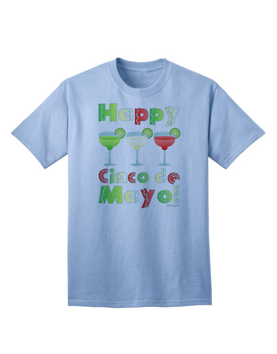 Cinco de Mayo Celebration: Vibrant Mexican Flag Colors Margaritas Adult T-Shirt by TooLoud-Mens T-shirts-TooLoud-Light-Blue-Small-Davson Sales