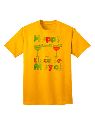 Cinco de Mayo Celebration: Vibrant Mexican Flag Colors Margaritas Adult T-Shirt by TooLoud-Mens T-shirts-TooLoud-Gold-Small-Davson Sales