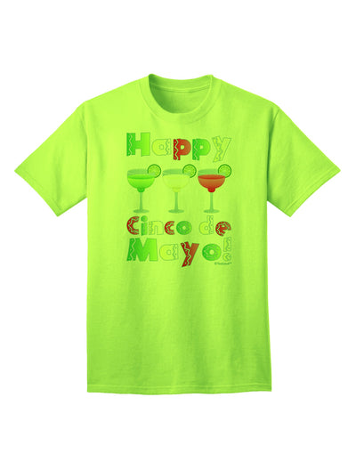 Cinco de Mayo Celebration: Vibrant Mexican Flag Colors Margaritas Adult T-Shirt by TooLoud-Mens T-shirts-TooLoud-Neon-Green-Small-Davson Sales