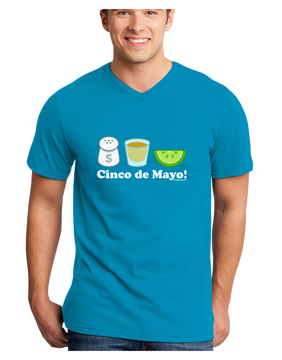 Cinco de Mayo Design - Salt Tequila Lime Adult Dark V-Neck T-Shirt by TooLoud-Mens V-Neck T-Shirt-TooLoud-Black-Small-Davson Sales