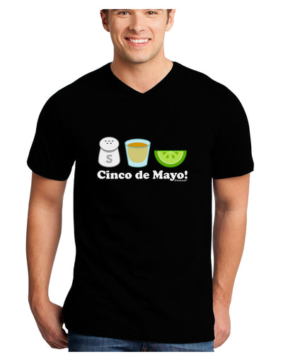 Cinco de Mayo Design - Salt Tequila Lime Adult Dark V-Neck T-Shirt by TooLoud-Mens V-Neck T-Shirt-TooLoud-Black-Small-Davson Sales