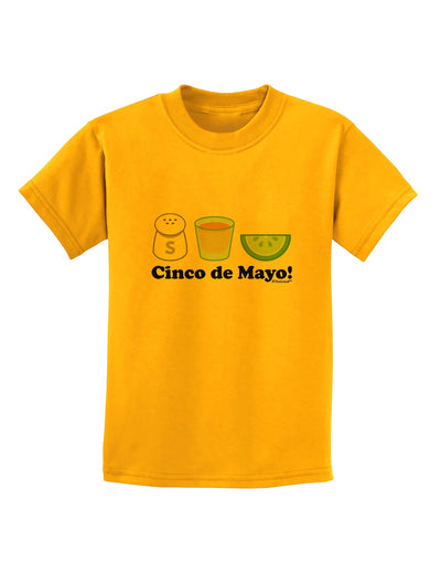 Cinco de Mayo Design - Salt Tequila Lime Childrens T-Shirt by TooLoud-Childrens T-Shirt-TooLoud-Gold-X-Small-Davson Sales