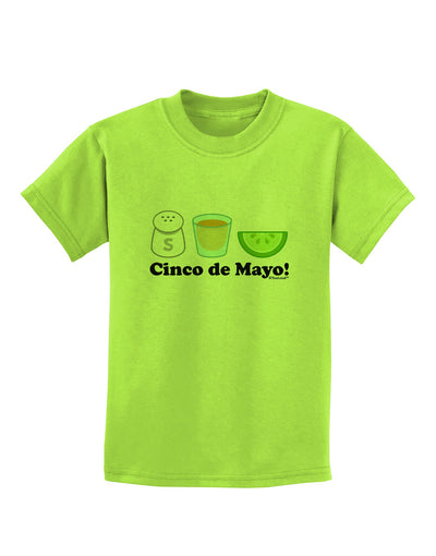 Cinco de Mayo Design - Salt Tequila Lime Childrens T-Shirt by TooLoud-Childrens T-Shirt-TooLoud-Lime-Green-X-Small-Davson Sales