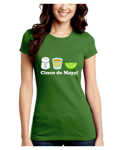 Cinco de Mayo Design - Salt Tequila Lime Juniors Crew Dark T-Shirt by TooLoud-T-Shirts Juniors Tops-TooLoud-Kiwi-Green-Juniors Fitted X-Small-Davson Sales