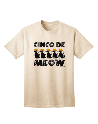 Cinco de Meow Adult T-Shirt by TooLoud - A Captivating Addition to Your Feline-Inspired Wardrobe-Mens T-shirts-TooLoud-Natural-Small-Davson Sales