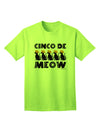 Cinco de Meow Adult T-Shirt by TooLoud - A Captivating Addition to Your Feline-Inspired Wardrobe-Mens T-shirts-TooLoud-Neon-Green-Small-Davson Sales