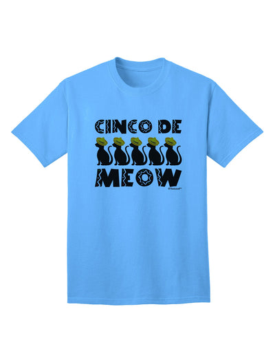 Cinco de Meow Adult T-Shirt by TooLoud - A Captivating Addition to Your Feline-Inspired Wardrobe-Mens T-shirts-TooLoud-Aquatic-Blue-Small-Davson Sales