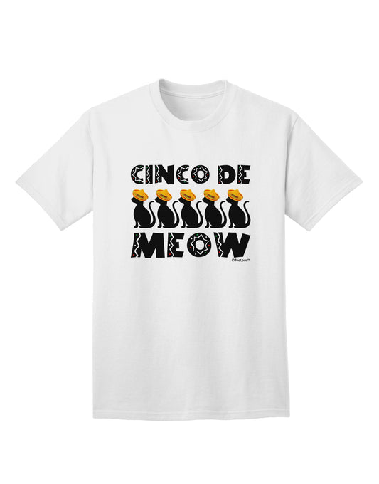 Cinco de Meow Adult T-Shirt by TooLoud - A Captivating Addition to Your Feline-Inspired Wardrobe-Mens T-shirts-TooLoud-White-Small-Davson Sales