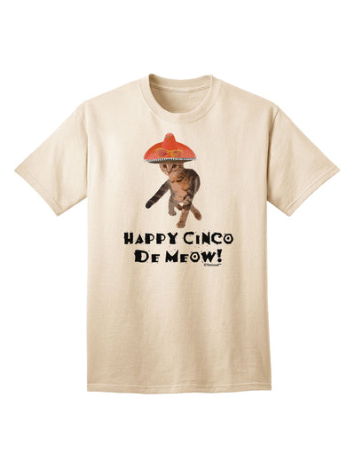 Cinco de Meow Adult T-Shirt featuring a Playful Cat with a Pink Sombrero, exclusively by TooLoud-Mens T-shirts-TooLoud-Natural-Small-Davson Sales