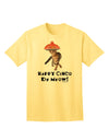 Cinco de Meow Adult T-Shirt featuring a Playful Cat with a Pink Sombrero, exclusively by TooLoud-Mens T-shirts-TooLoud-Yellow-Small-Davson Sales