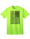 Classic American Flag Adult T-Shirt in Timeless Black and White-Mens T-shirts-TooLoud-Neon-Green-Small-Davson Sales