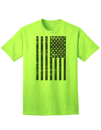 Classic American Flag Adult T-Shirt in Timeless Black and White-Mens T-shirts-TooLoud-Neon-Green-Small-Davson Sales