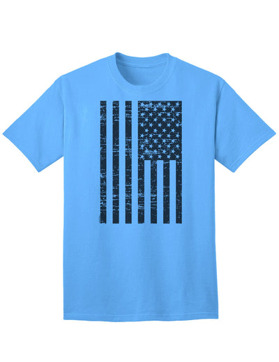 Classic American Flag Adult T-Shirt in Timeless Black and White-Mens T-shirts-TooLoud-Aquatic-Blue-Small-Davson Sales