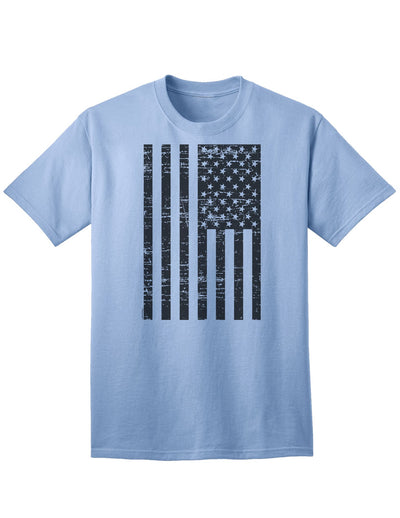 Classic American Flag Adult T-Shirt in Timeless Black and White-Mens T-shirts-TooLoud-Light-Blue-Small-Davson Sales